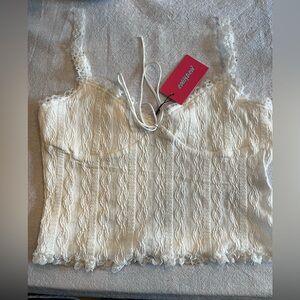 Edikted white dressy tank top size large NWT